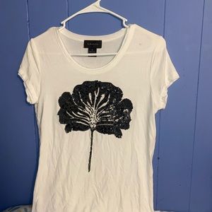 White bedazzled graphic tee